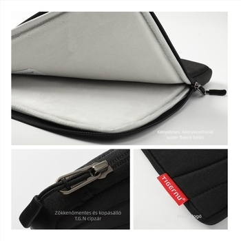 Tigernu 14 hüvelykes laptop tok, 280D Taslon külső, vízálló, lélegző, bársony belső bélés, uniszex, egyszínű, földszín textúra, városi minimalizmus