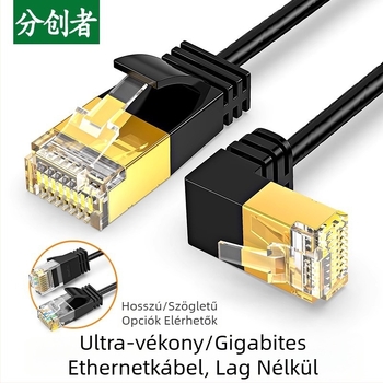 Cat6 Ethernet-kábel, RJ-45, beltéri használatra, routerhez, átmérő 2.8 mm