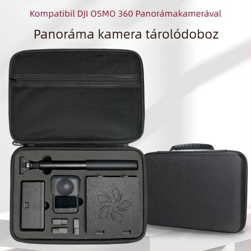 DJI Osmo360 panorámakamera tároló tok – EVA keményhéj, Nylon, Strange leaves