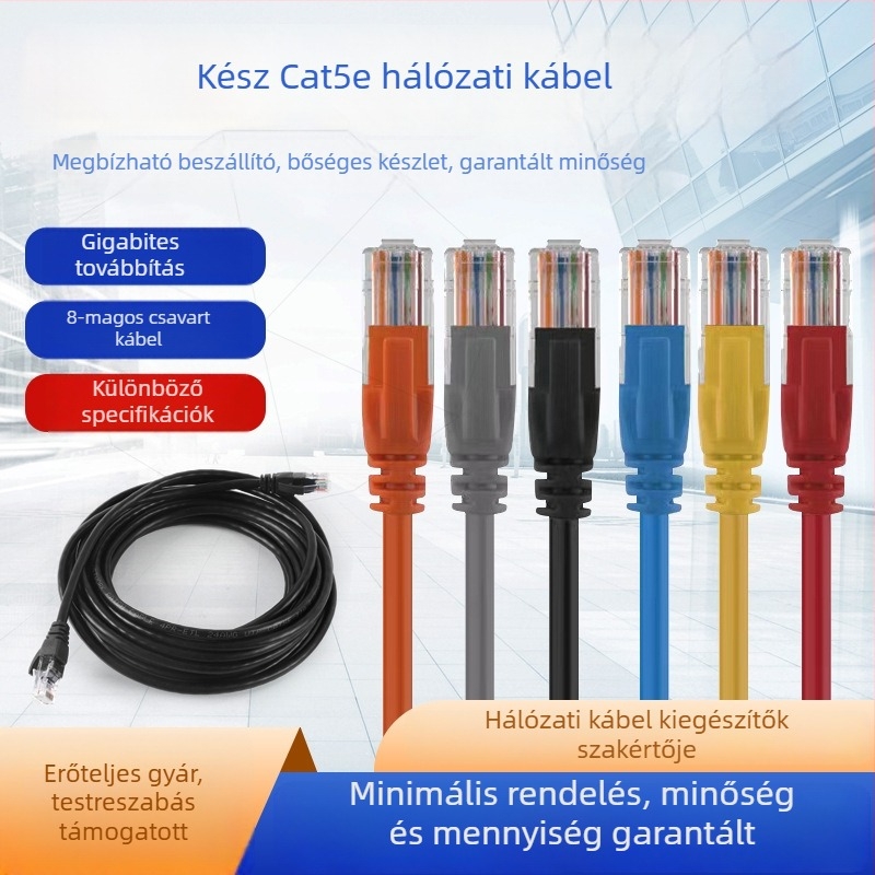 Xinjin J1001 Cat5A Gigabit hálózati kábel routerhez, CAT5A csatlakozók, alumínium-magnézium vezető, modell J1001