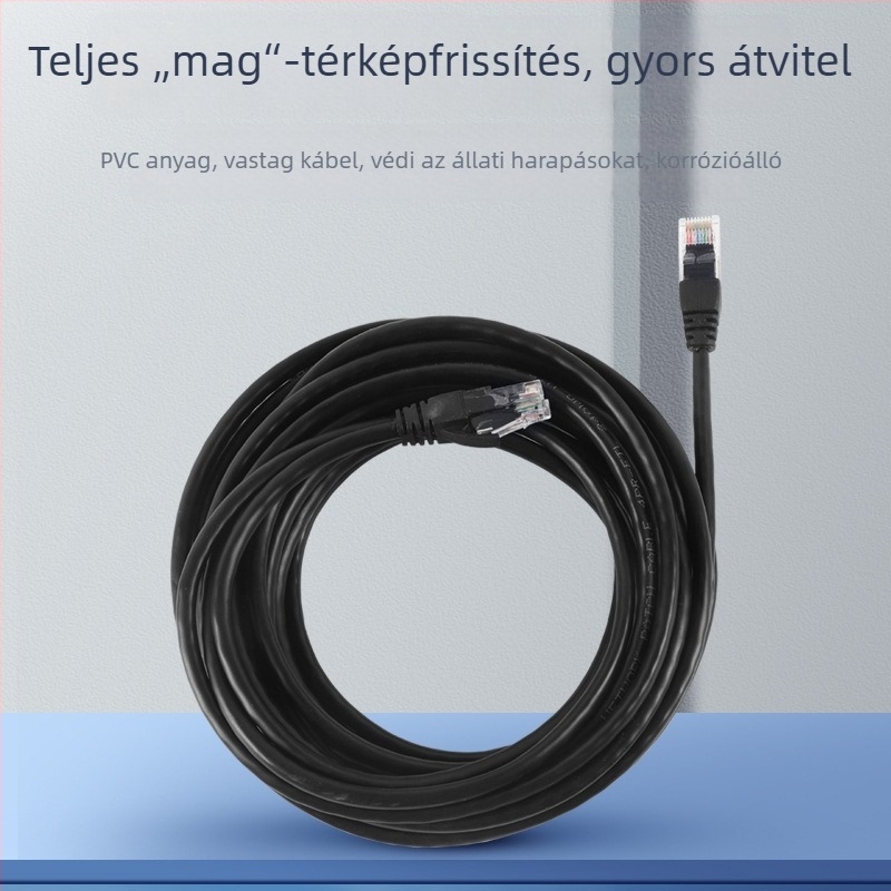 Xinjin J1001 Cat5A Gigabit hálózati kábel routerhez, CAT5A csatlakozók, alumínium-magnézium vezető, modell J1001
