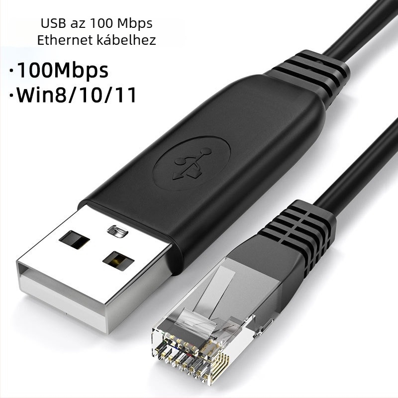 USB-C to Gigabit Ethernet kábel Cat6, RJ-45, 1000 Mbps laptopokhoz és routerekhez