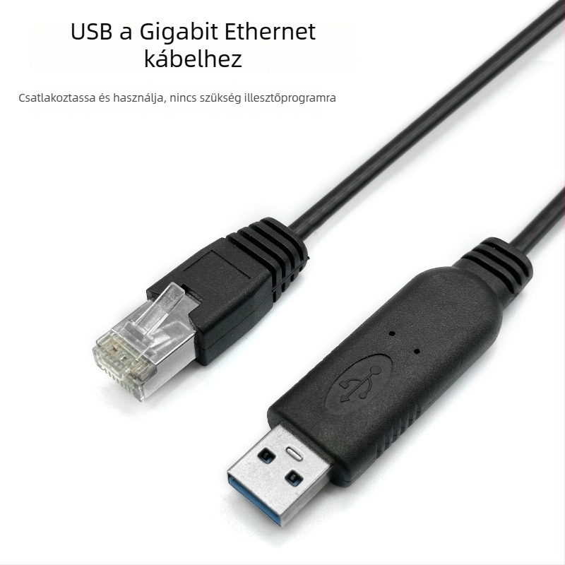 USB-C to Gigabit Ethernet kábel Cat6, RJ-45, 1000 Mbps laptopokhoz és routerekhez