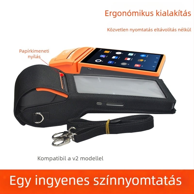 POS hordozható terminál védőtok vízálló nejlonnal és vállpánttal (Modell V2-333; Márka Spring pie; Kompatibil PDA, RFID-olvasó, POS készülék; Eredet Shenzhen; OEM gyártás)