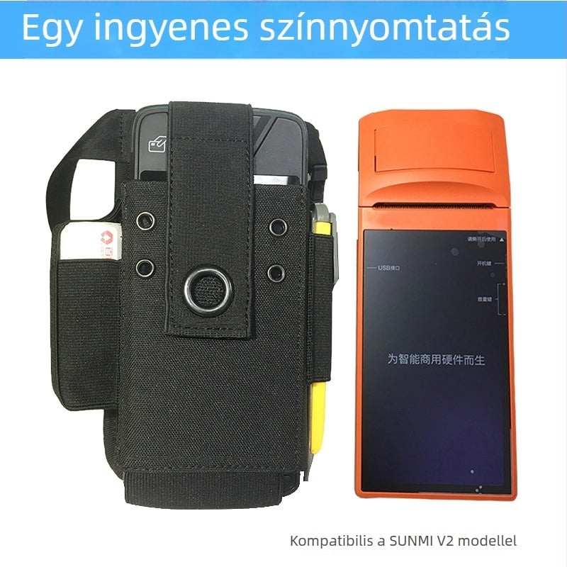POS hordozható terminál védőtok vízálló nejlonnal és vállpánttal (Modell V2-333; Márka Spring pie; Kompatibil PDA, RFID-olvasó, POS készülék; Eredet Shenzhen; OEM gyártás)