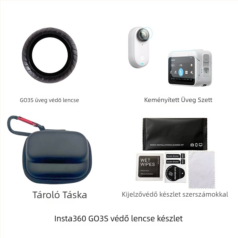 Shadowstone Insta360 Go3s/Go3 objektív védő tükrös készlet — edzett üveg, tartalmaz tükröt, edzett fóliát és tároló tasakot