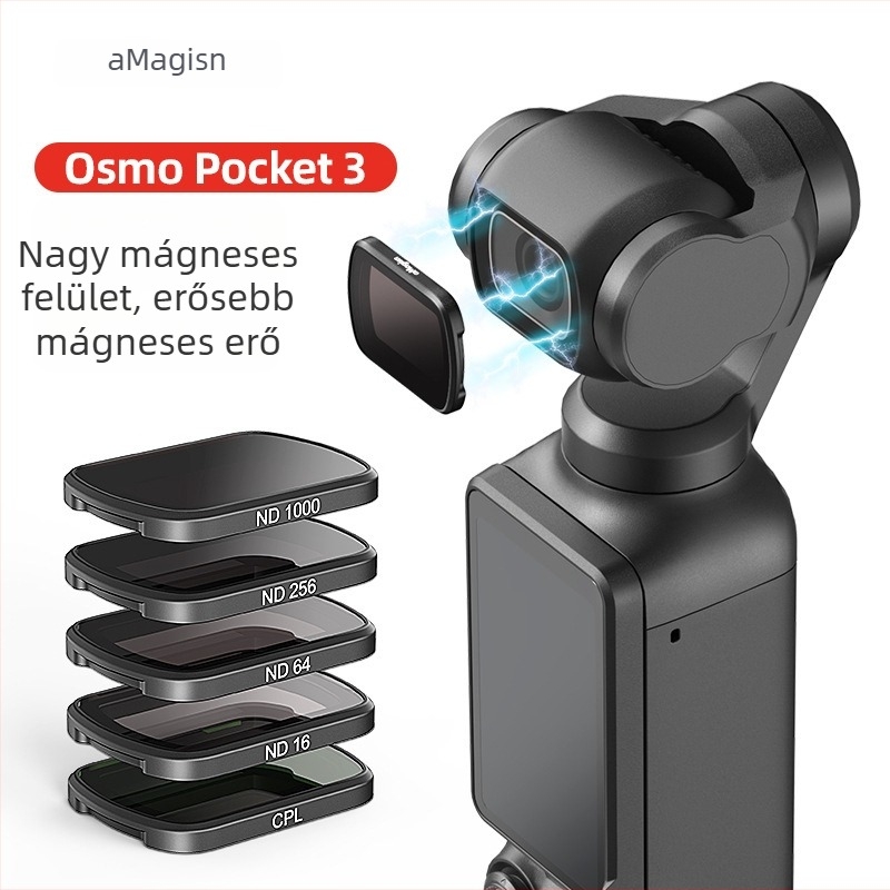 Amagisn Op3 ND védőszűrő DJI Osmo Pocket3-hoz — alumínium ötvözet + üveg; tartalmaz védődoboz