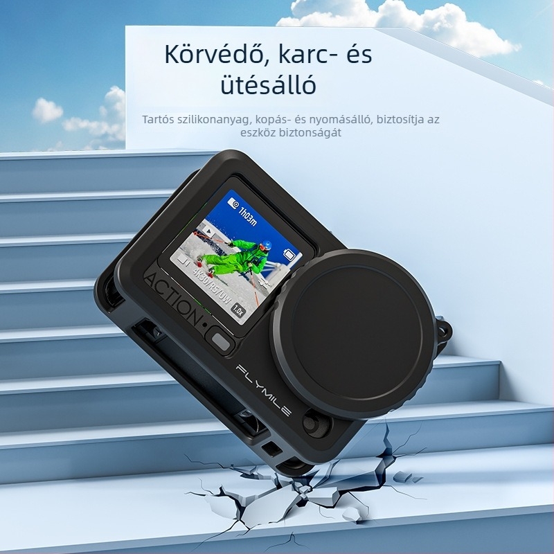 DJI Action 6 szilikon hüvely lencsevédőfedéllel, ütéscsillapítással és esésvédelmmel — tömeg 14,7 g