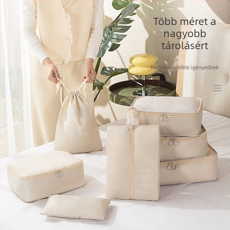 Jinke Utazási hét darabos kubus alakú tárolókészlet – 290 Twill, többfunkciós