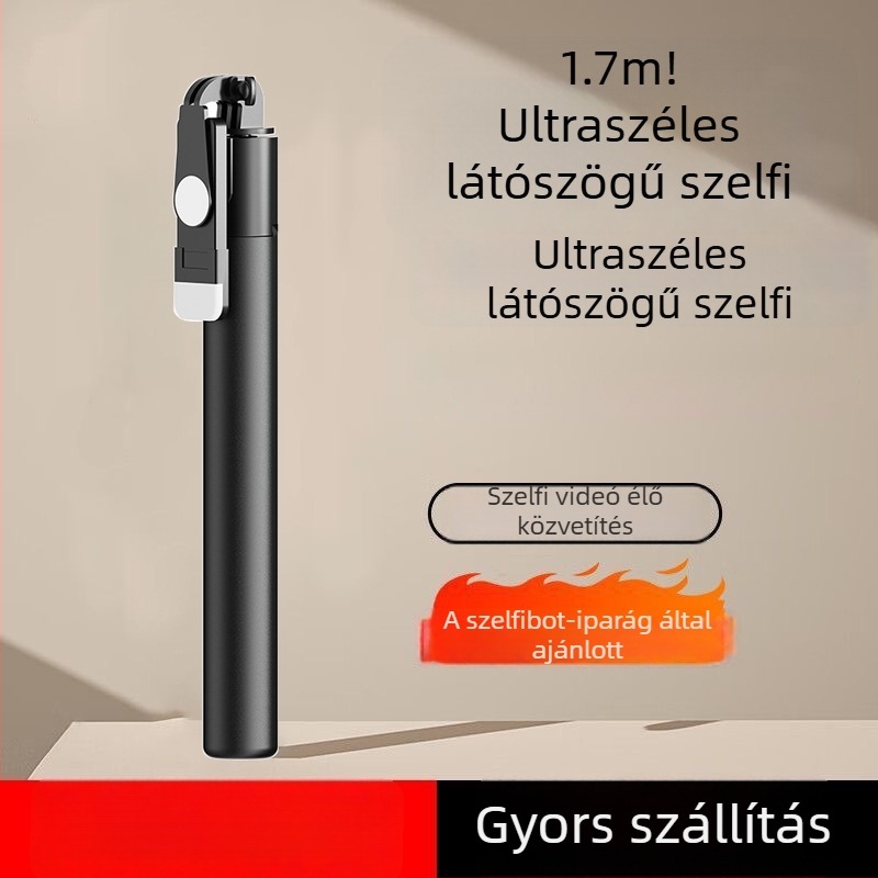 1,7 m-es selfie bot tripod, 360° forgás, padlóra álló állvány élő közvetítéshez és utazási fotózáshoz