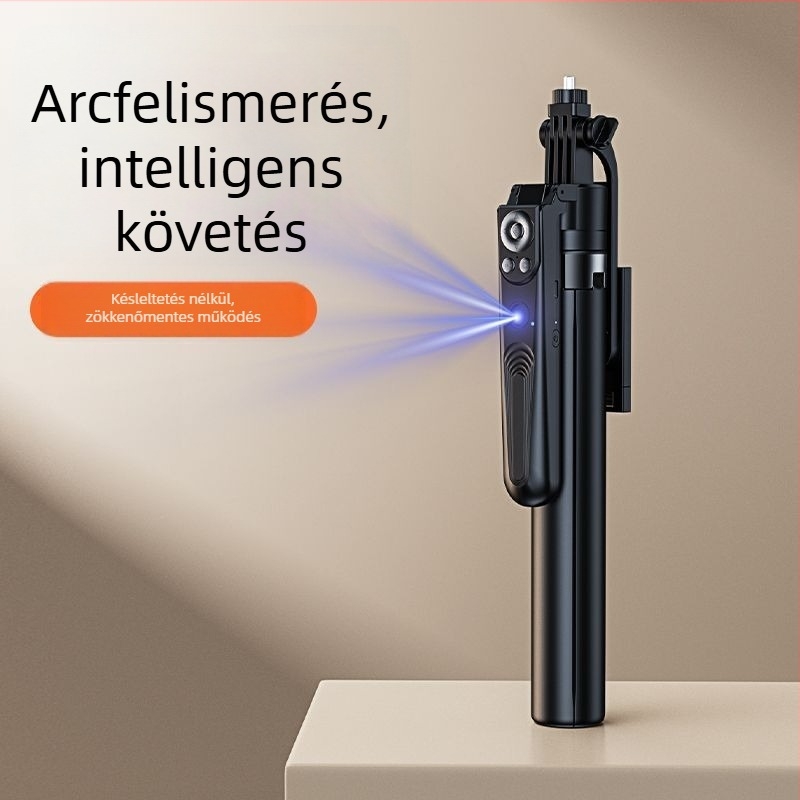 AI okos követéssel ellátott selfie pálca, 360° gimbal, AI arcfelismerés, élő közvetítés, alumínium ötvözet test