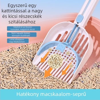 Műanyag macskaalmás kanál finom lyukakkal, elválasztó, hajlítható két‑az‑egyben funkció, ferde kialakítás