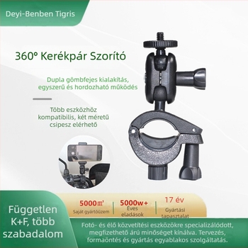 Run the tiger Autós telefon tartó – 360° forgó rögzítő klipekkel, kerékpár- és motorkerékpárhoz, univerzális műanyag tartó
