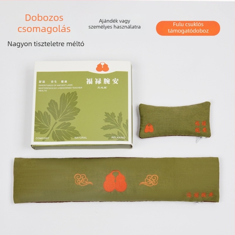 Csukló-támasz billentyűzethez és egérhez – Mugwort Velvet anyagból, kézzel készített, kétoldalas, moxibustion ápolás, Light Luxury stílus