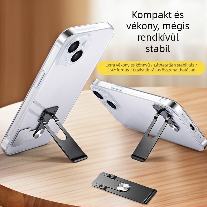 Összecsukható telefon-tartó, rozsdamentes acél, rezgésmentes, egyszerű stílus