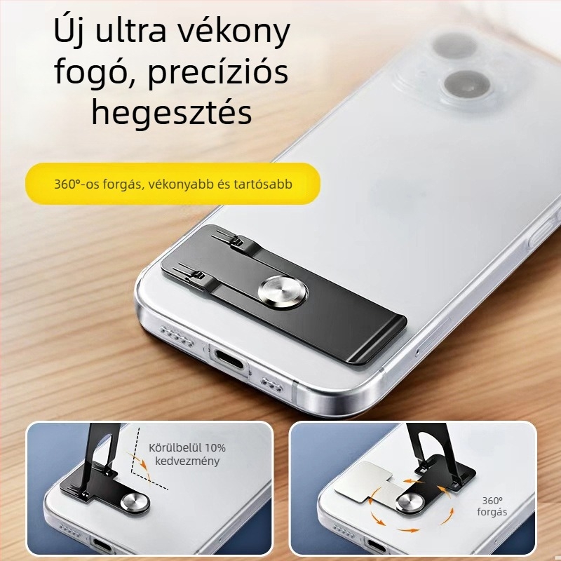 Összecsukható telefon-tartó, rozsdamentes acél, rezgésmentes, egyszerű stílus