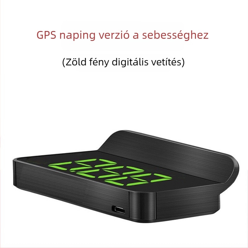 Autós HUD kijelző OBD adatokkal: üzemanyag-fogyasztás, vízhőmérséklet, megtett kilométer és sebesség — vetítés a szélvédőre