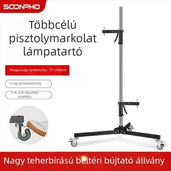 Fotóvilágítási állvány stúdióhoz és élő közvetítéshez, multifunkcionális, alumíniumötvözet