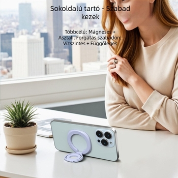 Kétoldalas mágneses telefonállvány – ötvözet anyag, rezgésmentes, univerzális autó- és íróasztali tartó
