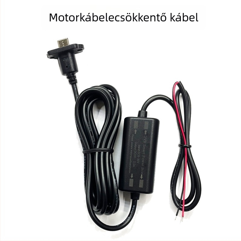 Dashcam tápegység vonal: 24V/12V-ből 5V-ra, 2A kimenet; USB interfész; TF-kártya támogatás; parkolási megfigyelés (5V; USB; TF-kártya; Parkolás)