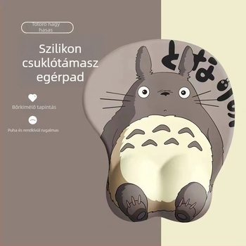 Csuklóvédő egérpad – csúszásmentes, textil felület, egyoldalú, műanyag öntés