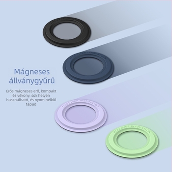 Mágneses autós telefon-tartó egyszerű felhelyezéssel; kompatibilis az Apple, Huawei, Samsung, Xiaomi készülékekkel; anyag PU + PC + mágnes