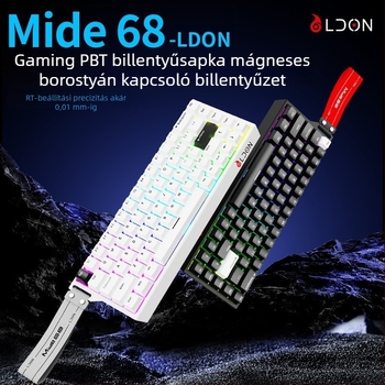 Dragon Guard 68-gombos mechanikus billentyűzet mágneses tengellyel, USB-kábeles, vízálló