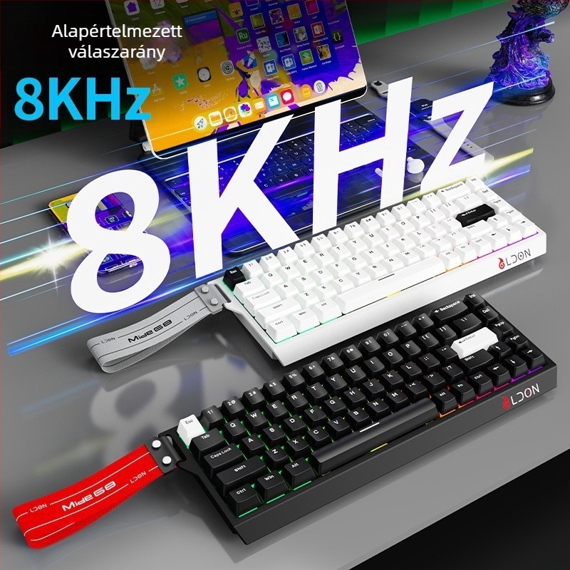 Dragon Guard 68-gombos mechanikus billentyűzet mágneses tengellyel, USB-kábeles, vízálló