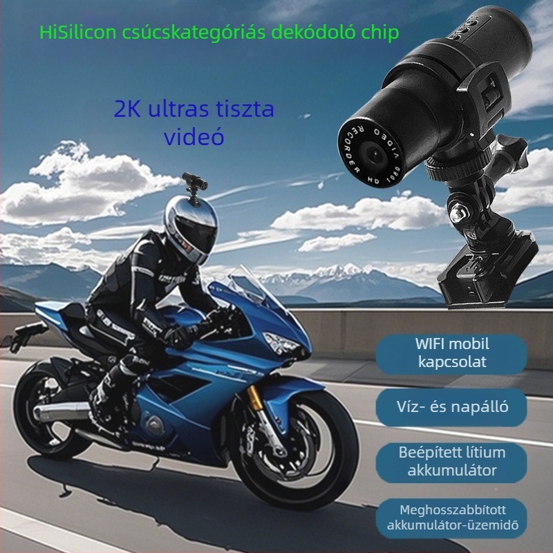 2K HD akciókamera motorkerékpárokhoz és elektromos járművekhez — hordozható felvételkészítő