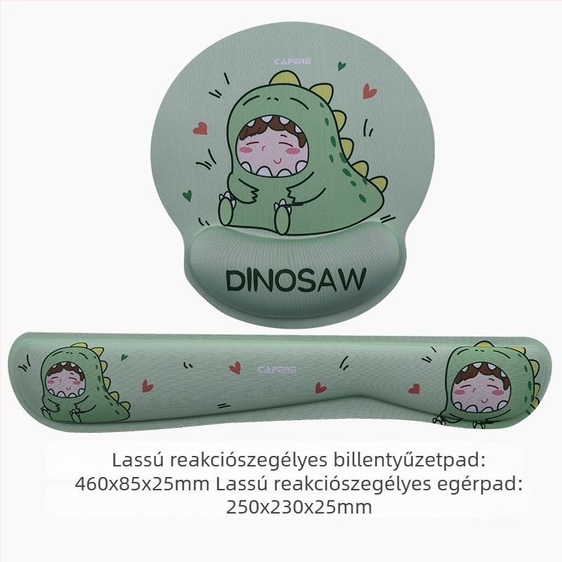 Ergonomikus csuklótámasz készlet egérhez és billentyűzethez — textil borítás, memóriahab lassú visszaalakulású, gumitalp, testreszabható logó