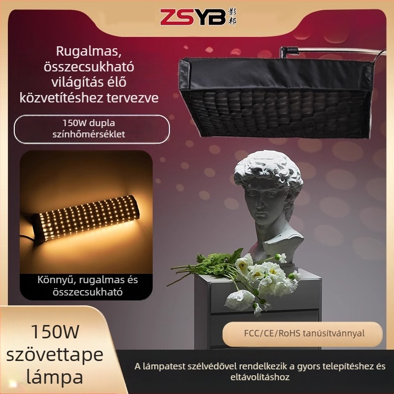 JB10 professzionális fotózási fény, 150W, 2700K, állítható fényerő, 220V