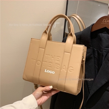 Női tote táska, könnyű luxus, nagy kapacitás, PU bőr, poliészter bélés, cipzár, vízszintes négyszög alak, belső telefontartó zseb, egy vállpánt, mindennapi használatra, 2023 ősz