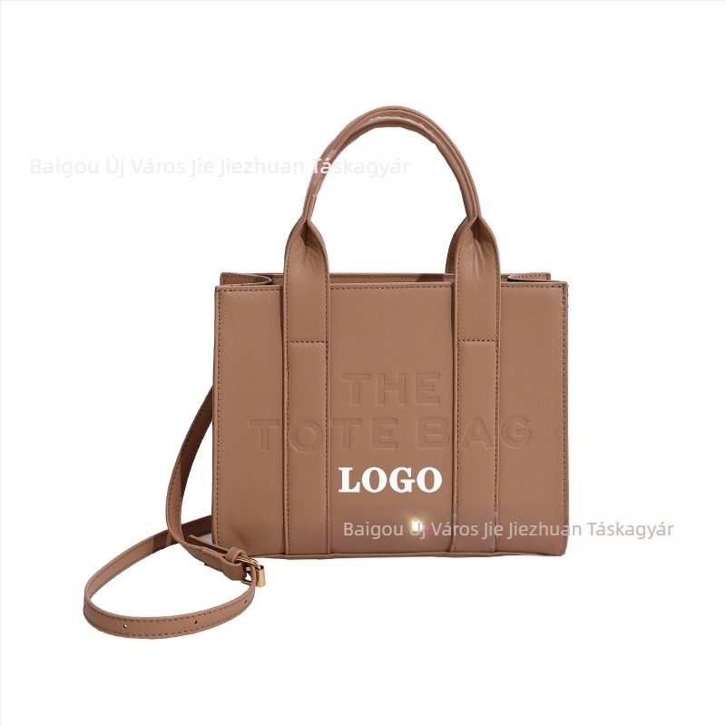 Női tote táska, könnyű luxus, nagy kapacitás, PU bőr, poliészter bélés, cipzár, vízszintes négyszög alak, belső telefontartó zseb, egy vállpánt, mindennapi használatra, 2023 ősz