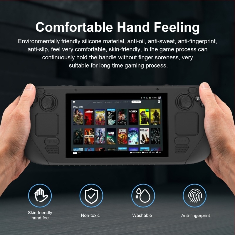 Steam Deckhez szilikon védőburkolat - hőnyomással készült kivitel, 160 g, Shenzhen eredet