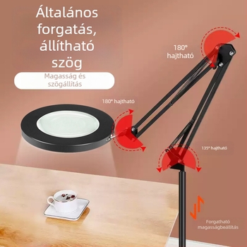 Asztali nagyító világítással, 20x, kézi modell gravírozáshoz és elektronikai javításhoz.