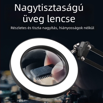 Asztali nagyító világítással, 20x, kézi modell gravírozáshoz és elektronikai javításhoz.