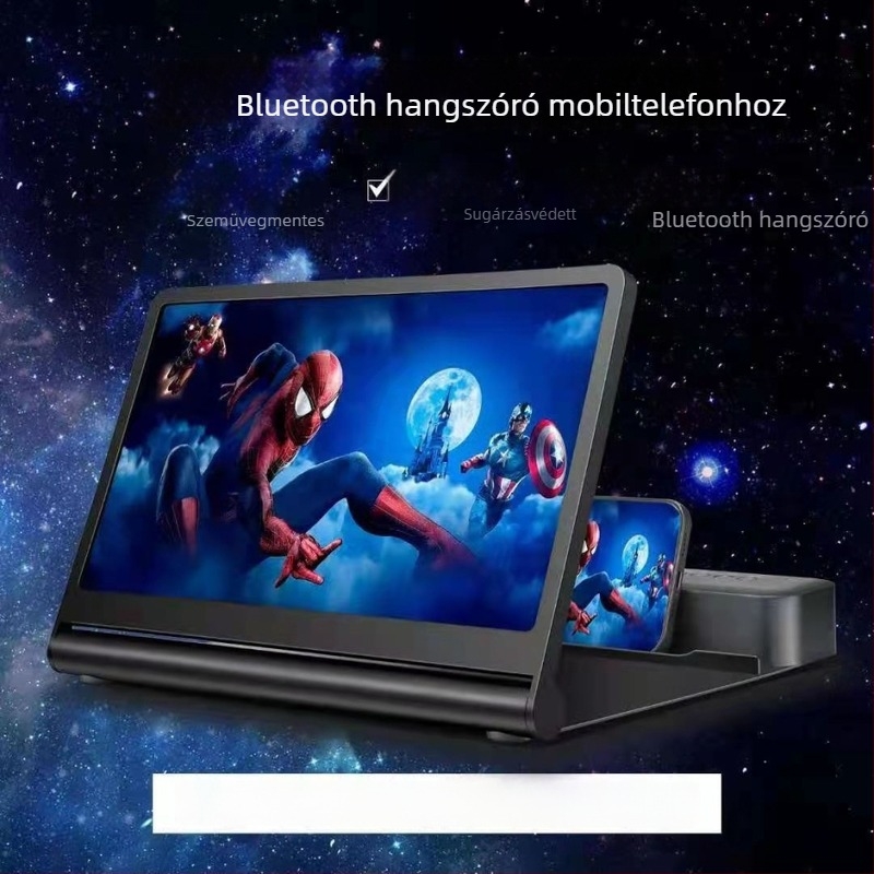 Mobiltelefonos kijelző erősítő tartó - Modell F12, Műanyag, Univerzális kialakítás, Testreszabás támogatott