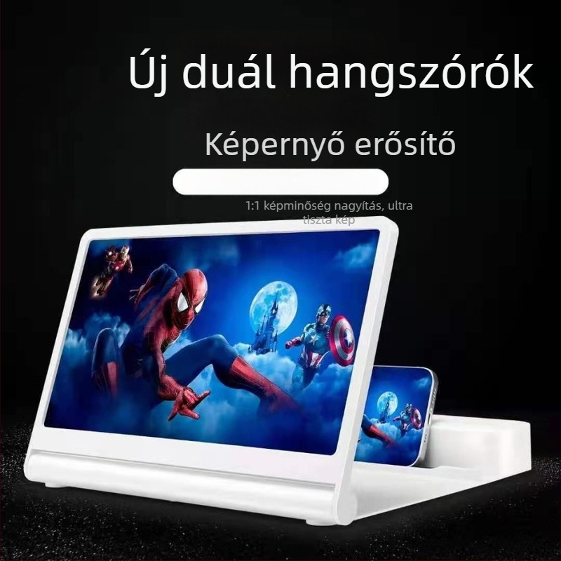 Mobiltelefonos kijelző erősítő tartó - Modell F12, Műanyag, Univerzális kialakítás, Testreszabás támogatott