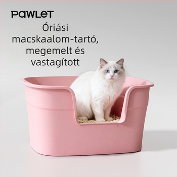 PAWLET Macskaalomtálca, Félig zárt dizájn, Nagy kapacitás, PP anyag, Minden macskának