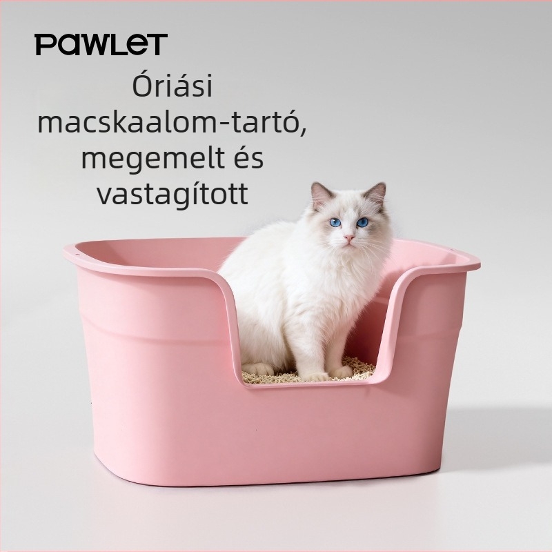 PAWLET Macskaalomtálca, Félig zárt dizájn, Nagy kapacitás, PP anyag, Minden macskának