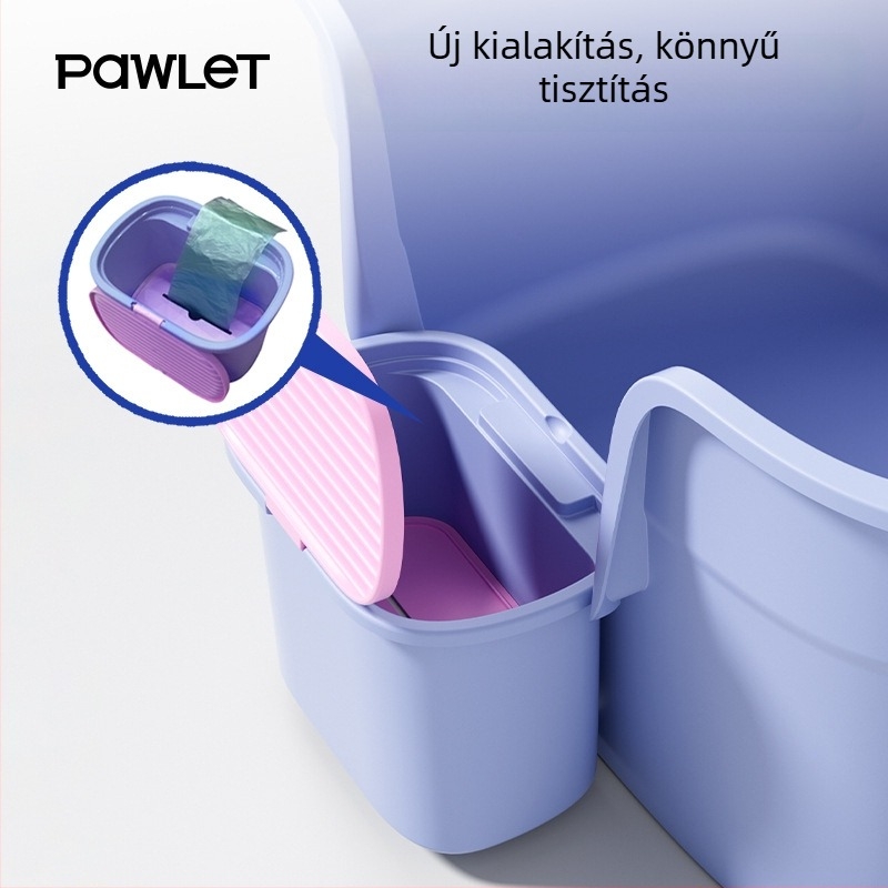 PAWLET Macskaalomtálca, Félig zárt dizájn, Nagy kapacitás, PP anyag, Minden macskának