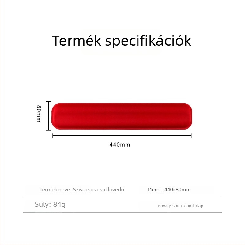 Billentyűzet és egér csuklótámasz, szövetből, egyoldalas, támasz