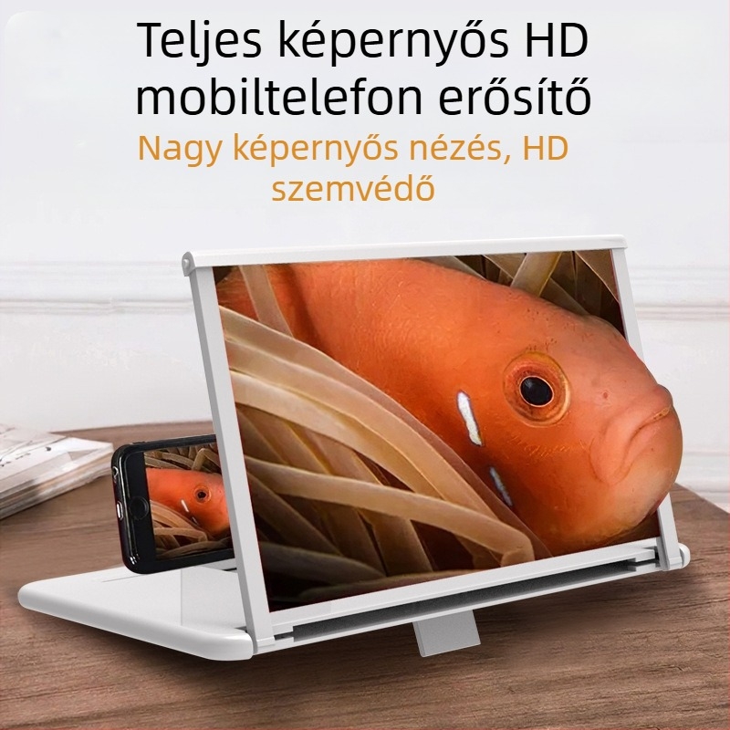Telefon asztali képernyőnagyító – univerzális modell, asztali tartó, műanyag