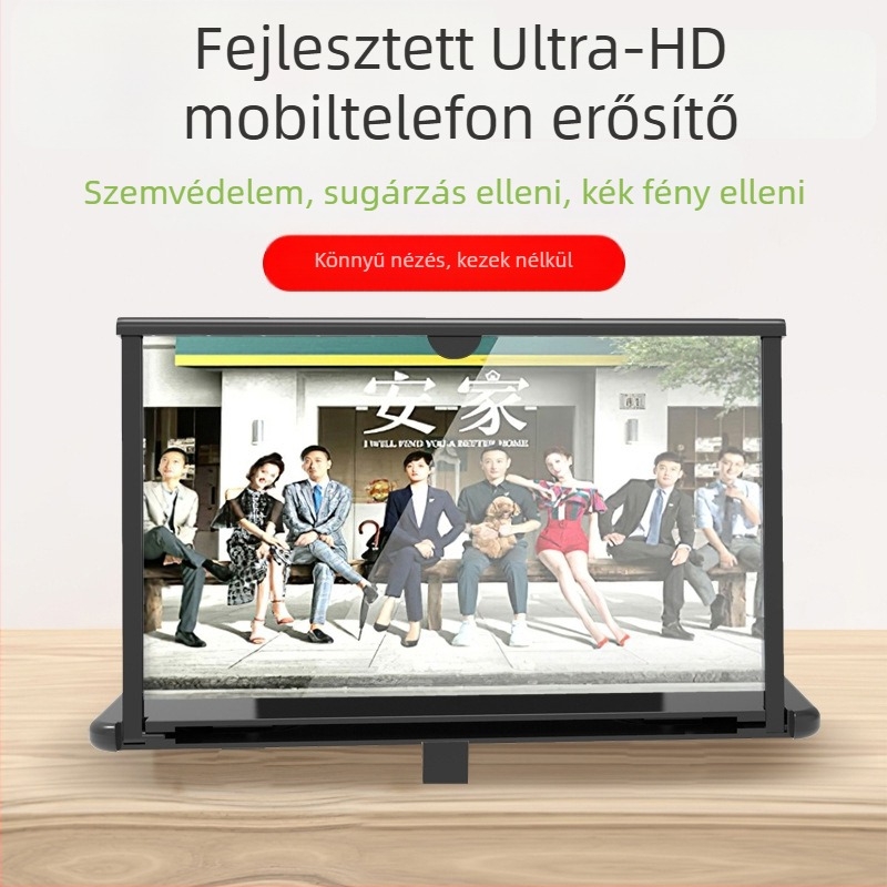 Telefon asztali képernyőnagyító – univerzális modell, asztali tartó, műanyag