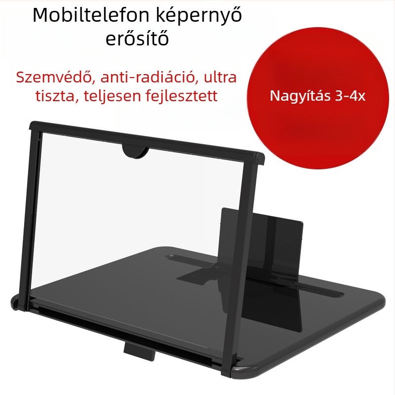 Telefon asztali képernyőnagyító – univerzális modell, asztali tartó, műanyag