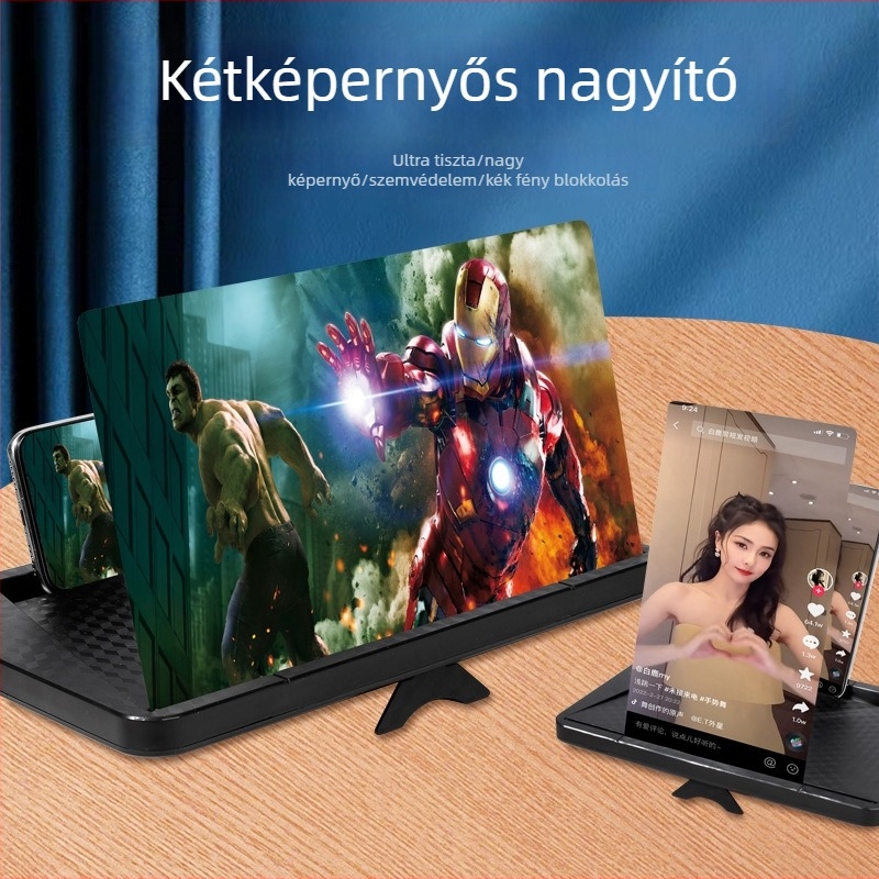 X7 asztali kijelző-növelő tartó, műanyagból, 4K ultra-tiszta optikai lencsével