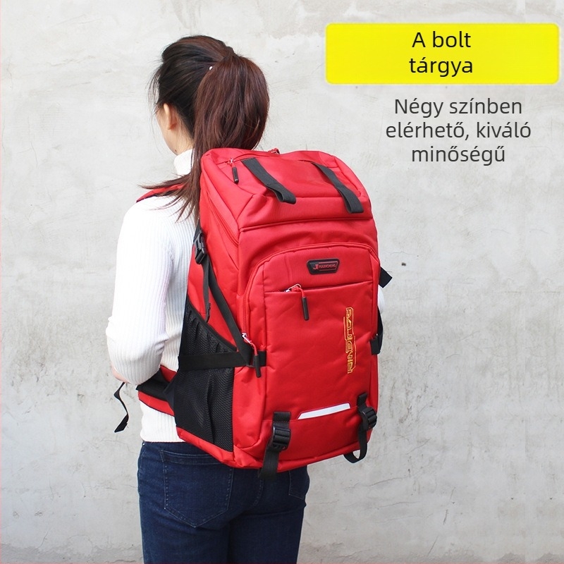 Vízálló nagy kapacitású hátizsák kültéri túrázáshoz, 36–55L; anyag: Oxford vászon; funkciók: légáteresztő, vízálló, kopásálló, tehercsökkentő; légpárnás vállpántok; bélés: poliészter