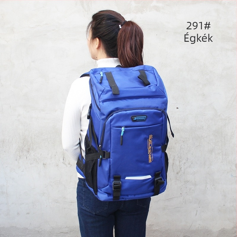 Vízálló nagy kapacitású hátizsák kültéri túrázáshoz, 36–55L; anyag: Oxford vászon; funkciók: légáteresztő, vízálló, kopásálló, tehercsökkentő; légpárnás vállpántok; bélés: poliészter