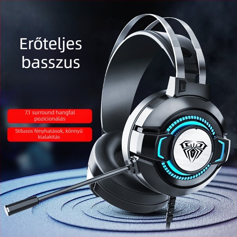 Tarantula S602 7.1 csatornás USB-s vezetékes gamer fejhallgató mikrofonnal