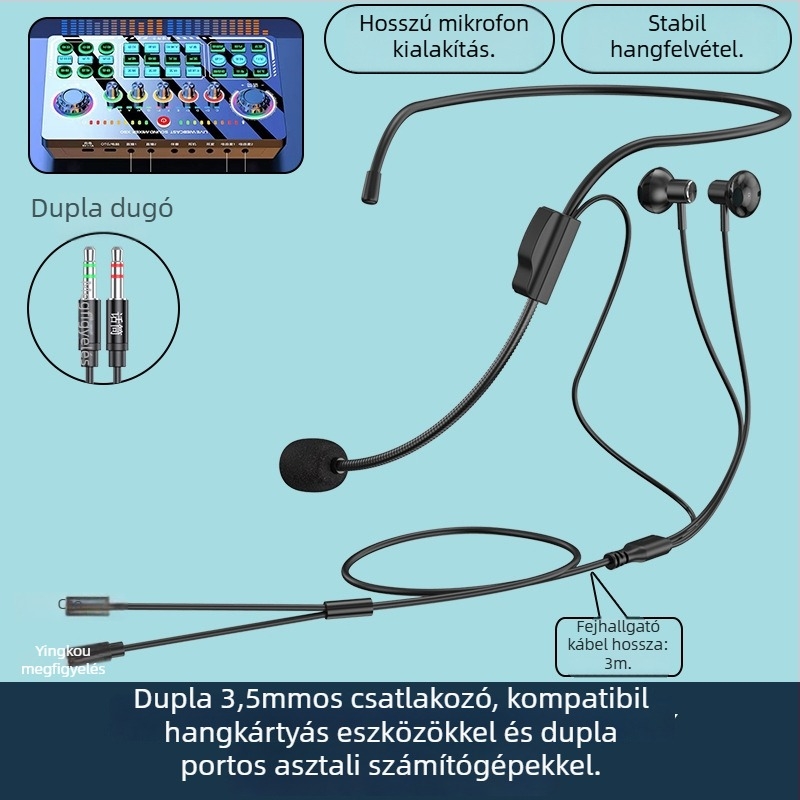 Warstown SK Series vezetékes fülhallgató, fém burkolat, nyak-stílusú dizájn, fél-in-ear, 3,5 mm jack, 32 Ω, 20–20000 Hz, 2–3 m kábel